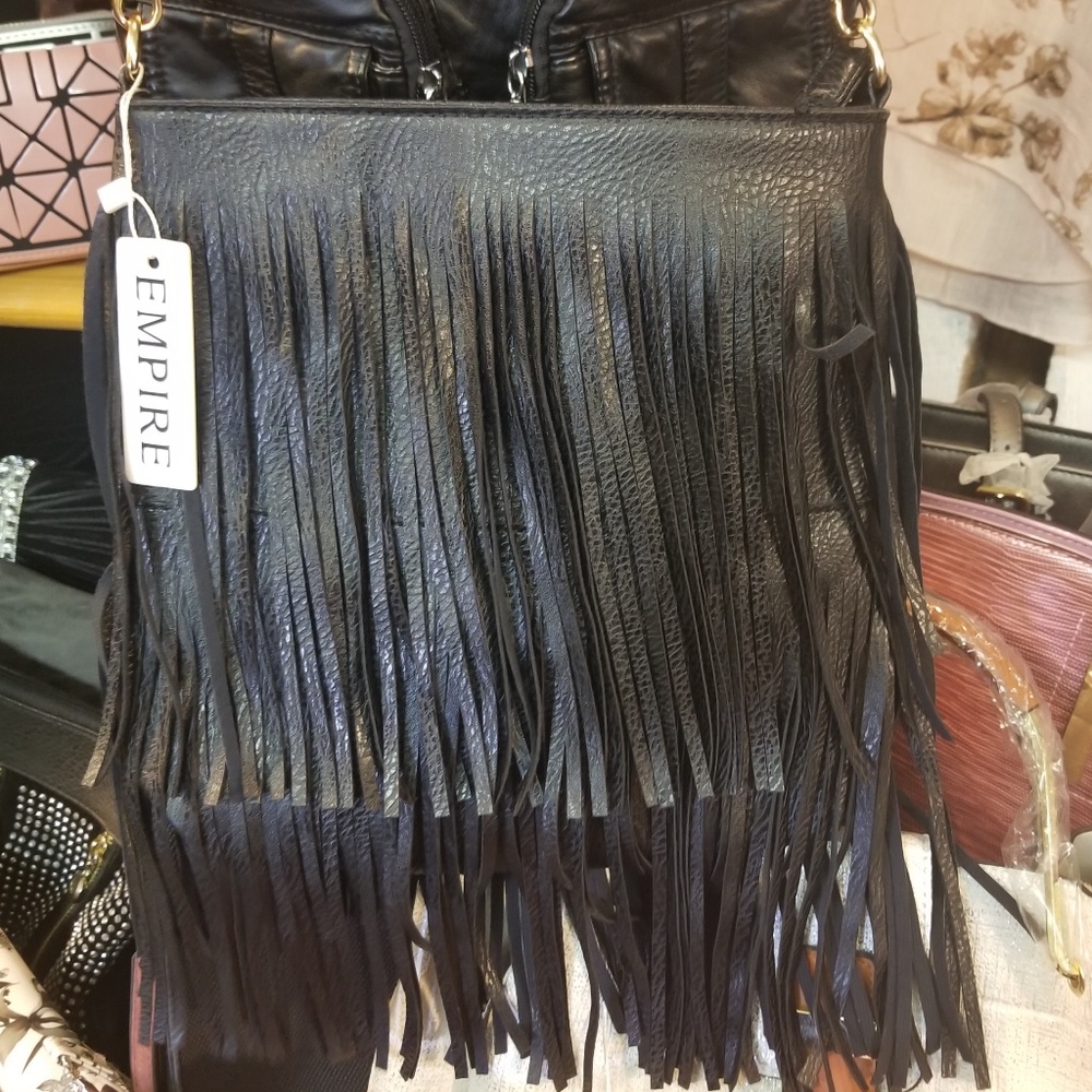 Black leather crossbody